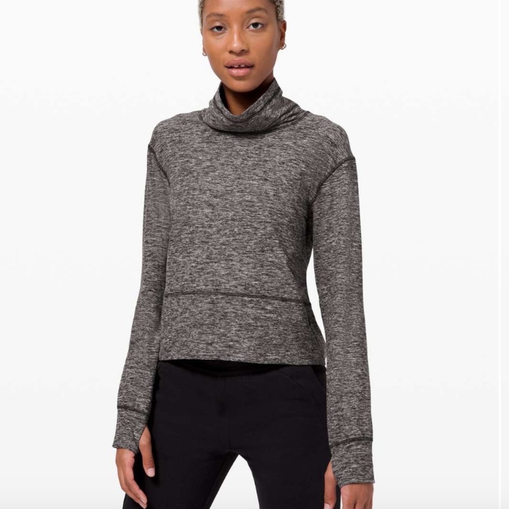 Lululemon Ready to Rulu Fleece Pullover Heathered Black 6